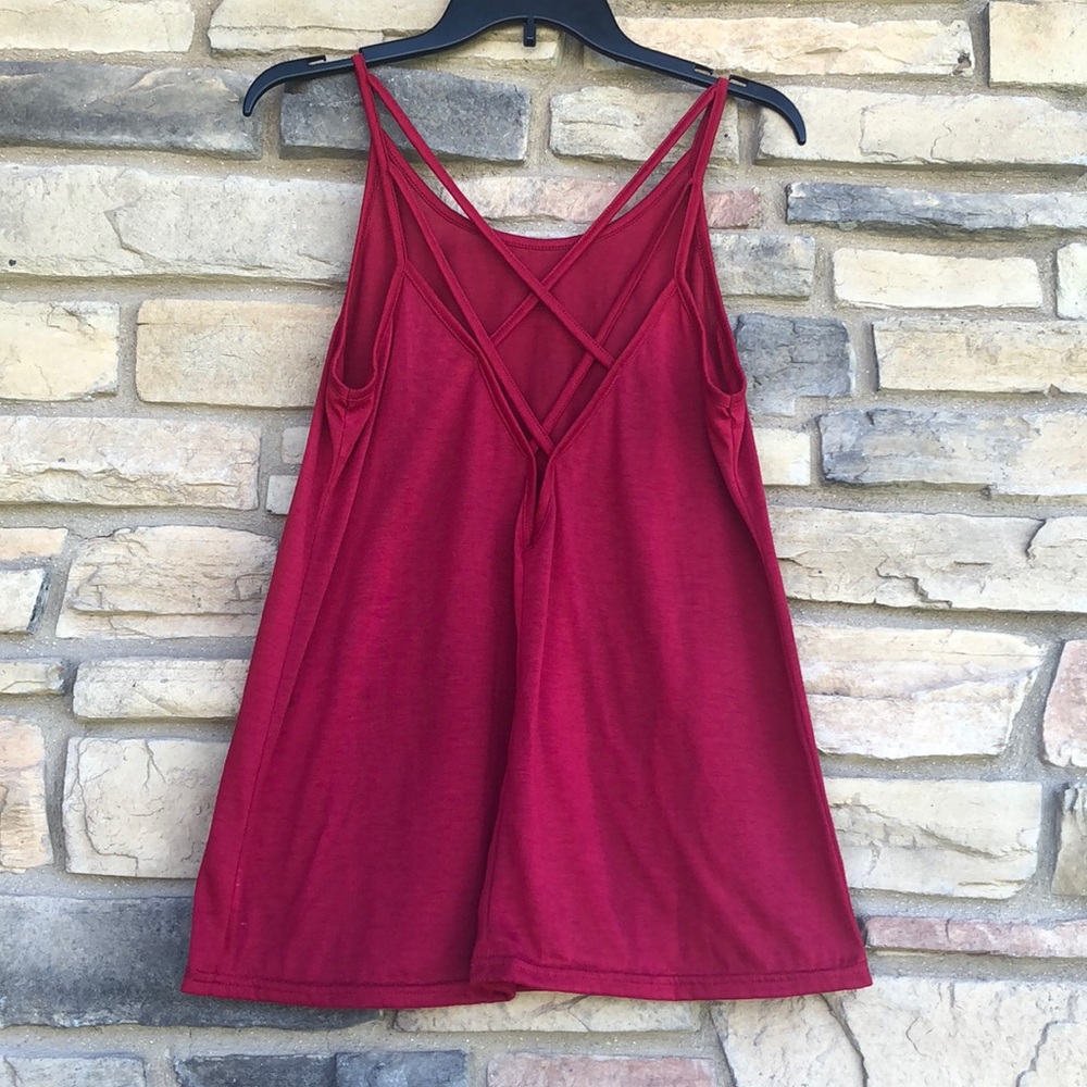 Criss cross open back tank